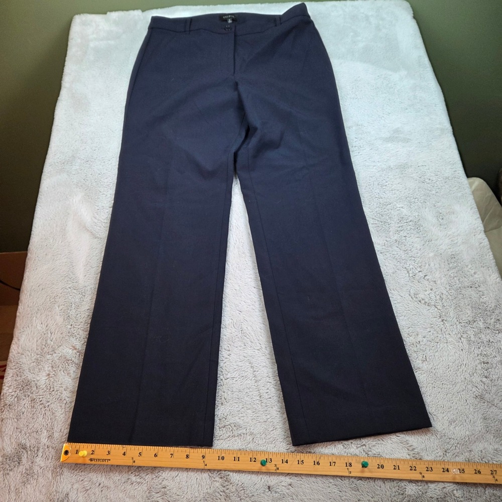 Talbots Heritage Fit Dress Pants Womens Sz 12 Straight Leg Stretch Navy Blue